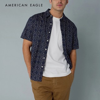American Eagle Poolside Printed Button-Up Shirt เสื้อเชิ้ต ผ…