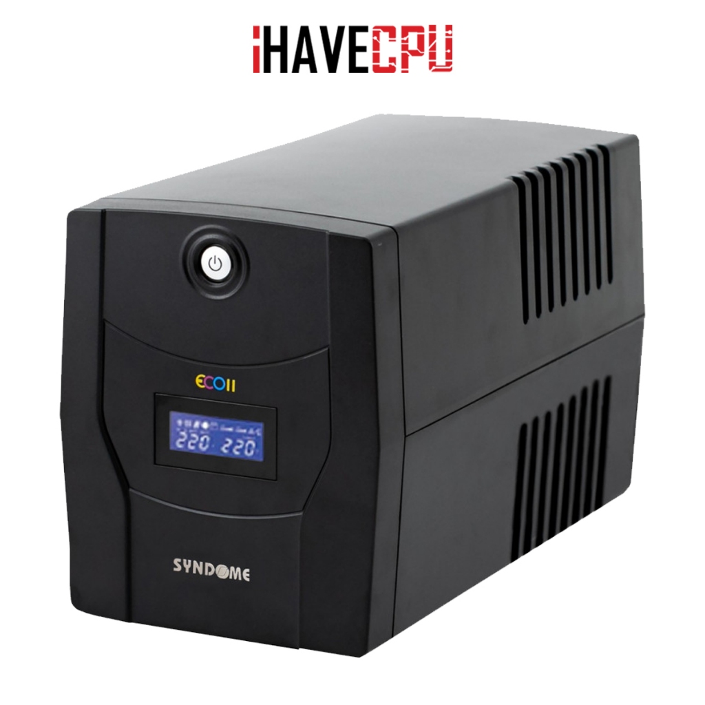 อุปกรณ์สำรองไฟ (ups) iHAVECPU SYNDOME ECO II-1200-LCD (1200VA/720WATT) BLACK