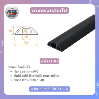 รางครอบสายไฟ ยางเกรด PVC สีขาว/ดำ/เทา ตัดง่าย ทนร้อน (ขายเป็นเมตร)