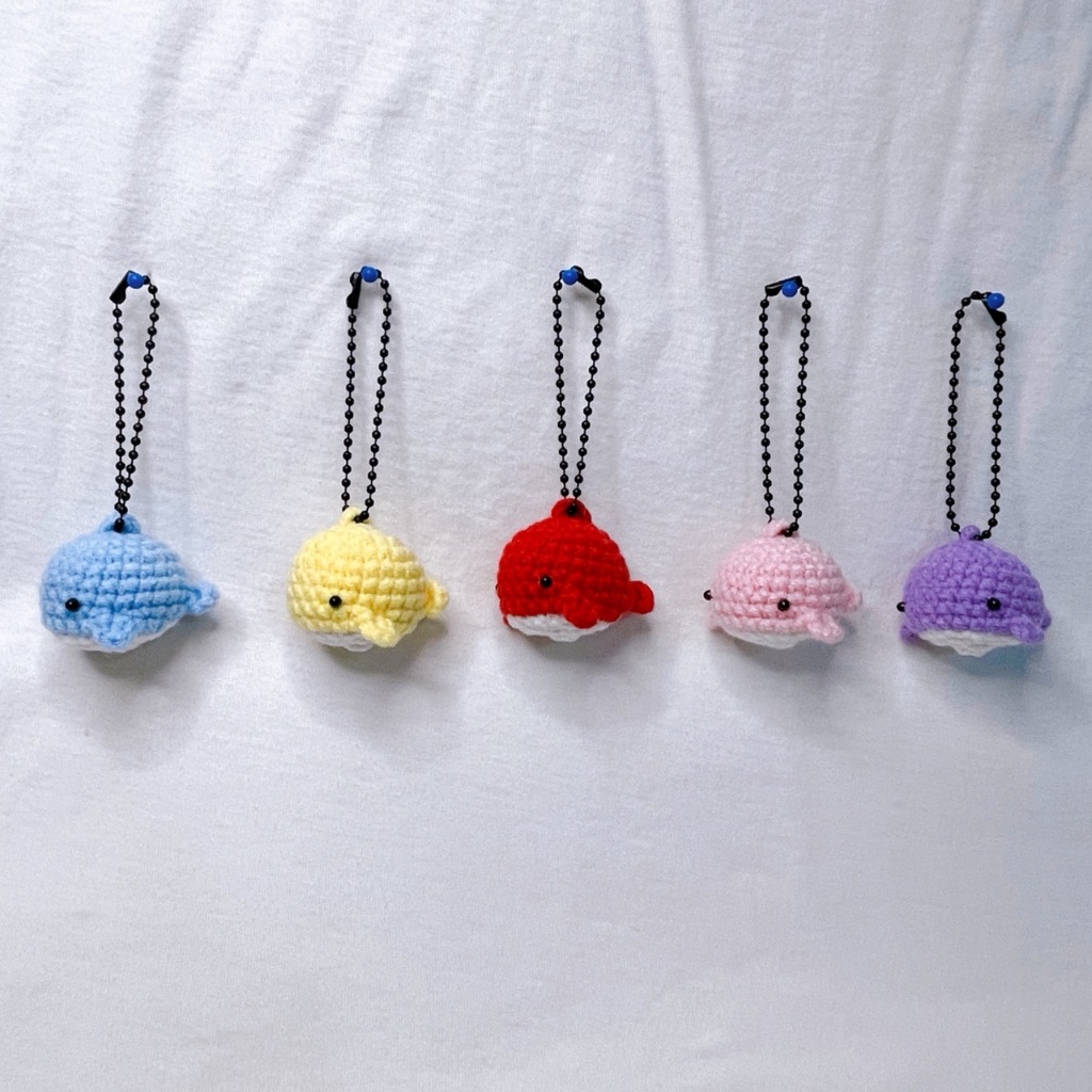 🐳 Whale Keychain – พวงกุญแจโครเชต์ "วาฬน้อย" 🐳