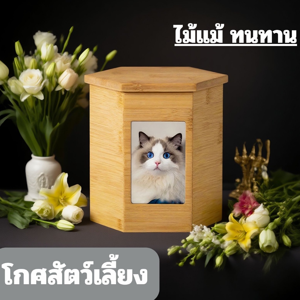 โกศสัตว์เลี้ยงรูปสุนัข สําหรับสุนัขขี้เถ้าที่ระลึก โกศกล่องใส่กระดูกแมว โกศไม้ทนทาน บ้านสัตว์เลี้ยง