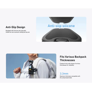 Telesin DJI Osmo Pocket 4 / 3 Quick-Release Backpack Mount ที่ยึดกระเป๋าเป้แบบหนีบ (ปลดเร็ว)