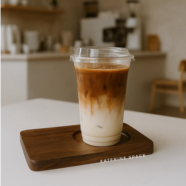 ถาดไม้มีหลุมสำหรับวางแก้ว เพิ่มเลเซอร์โลโก้หรือได้ | ถาดไม้สไตล์มินิมอล ขนาดกะทัดรัด
