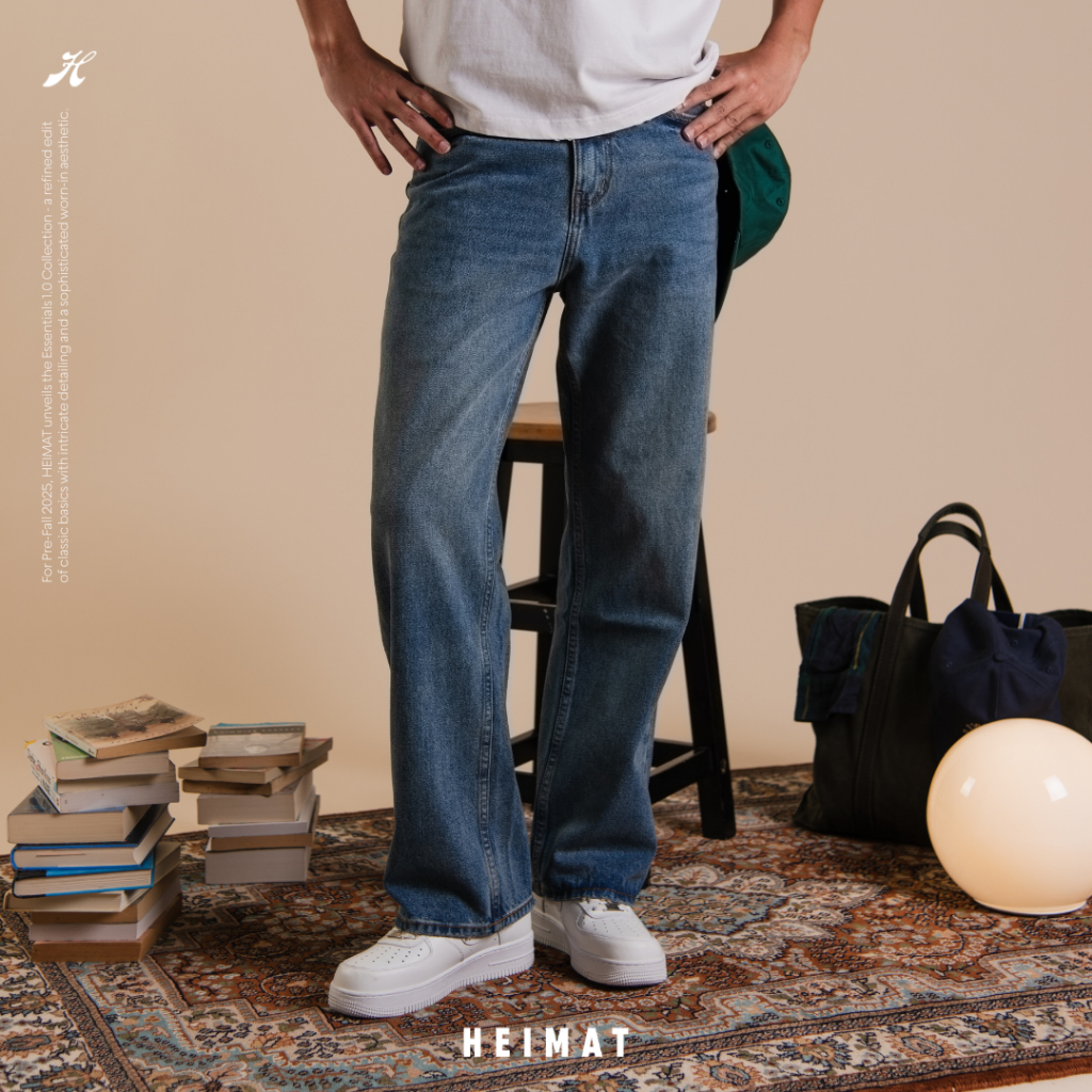 HEIMAT ESSENTIALS 1.0 DENIM - MEDIUM WASH - กางเกงยีนส์ทรง baggy