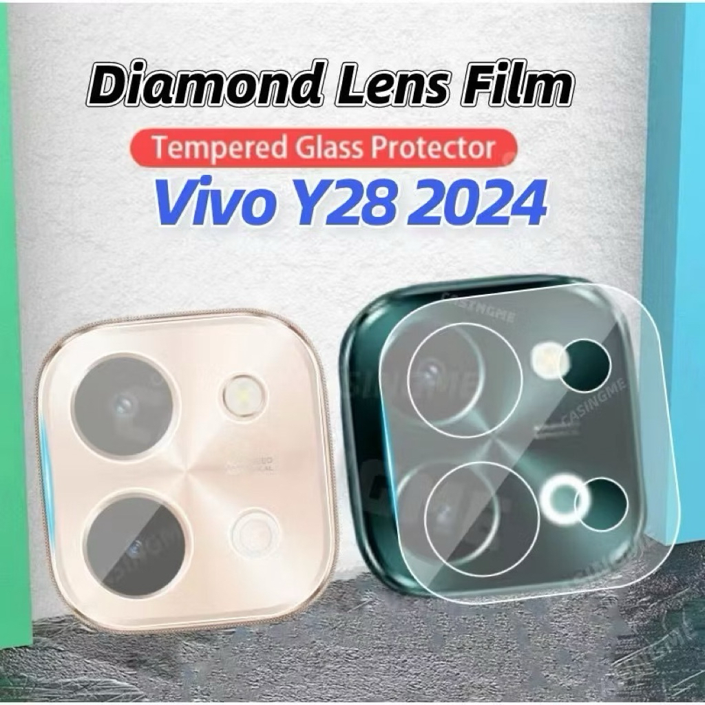 เลนส์กล้อง เต็มเลนส์ สำหรับ Vivo Y28 Y28 4G ฟิล์มกระจกกันรอย