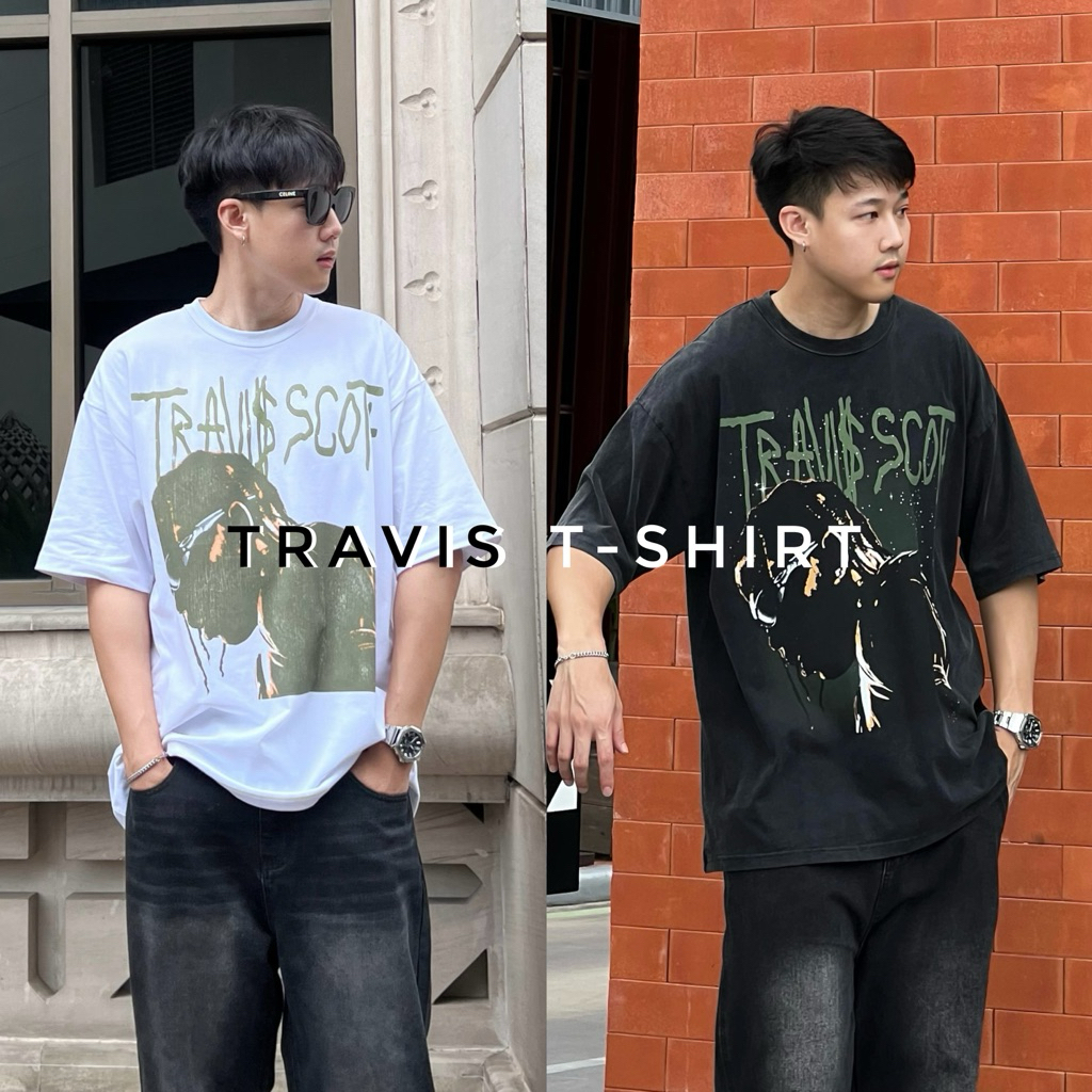 Travis T-shirt (690.-) เสื้อยืด Travis scott ทรง oversized ผ้านิ่ม ใส่สบาย