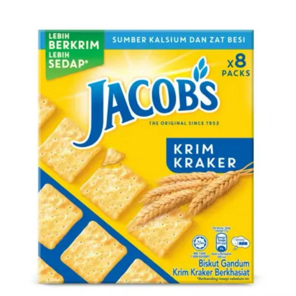 [ส่งด่วน] Jacob’s Original Cream Cracker Krim Kraker 216g. /Wheat Meal Weetameal 144g. ครีมแครกเกอร์