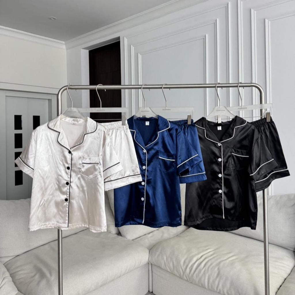 PTSL110 ชุดนอนแขนสั้นขาสั้นผ้า SATIN PREMIUM PROMTHONG
