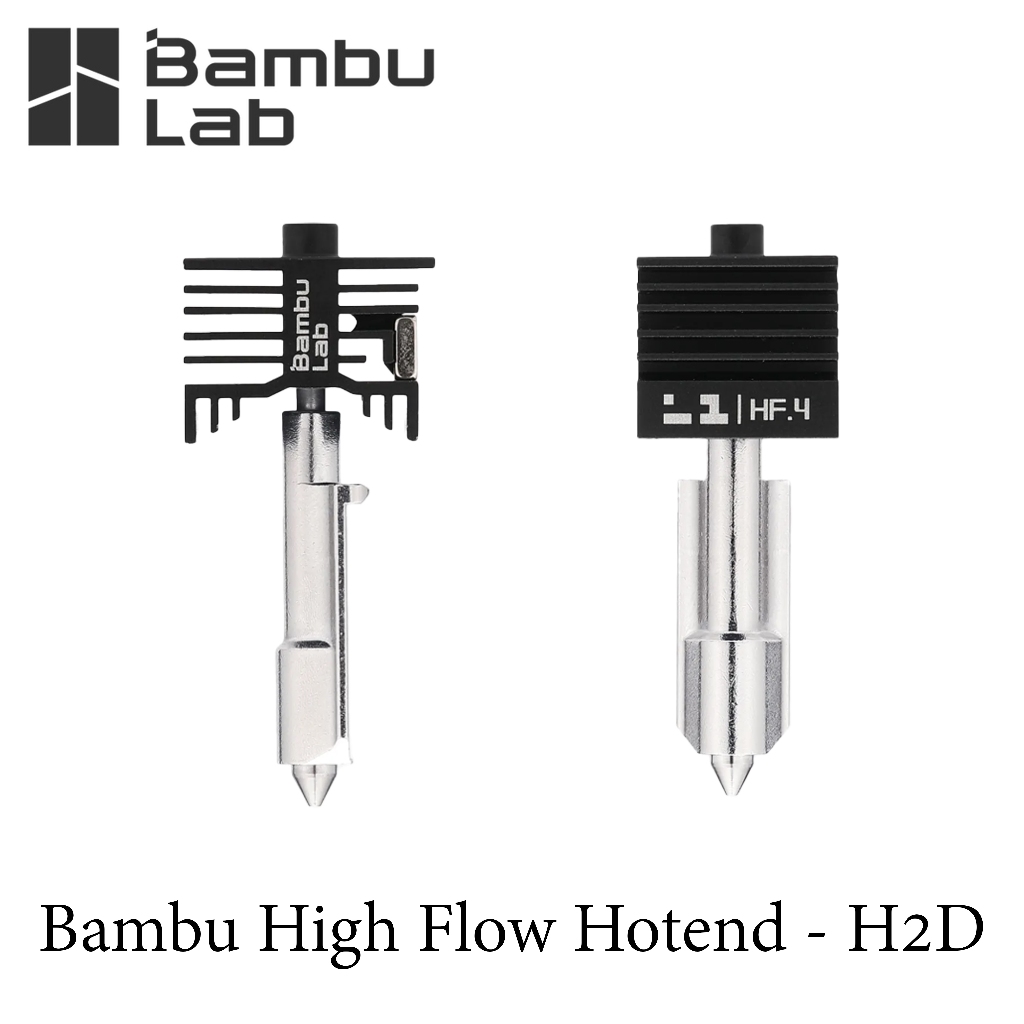 Bambu High Flow Hotend For H2Dเหล็กกล้าชุบแข็ง  ที่มีอัตราการไหลสูง ขนาด 0.4/0.6/0.8 มม.