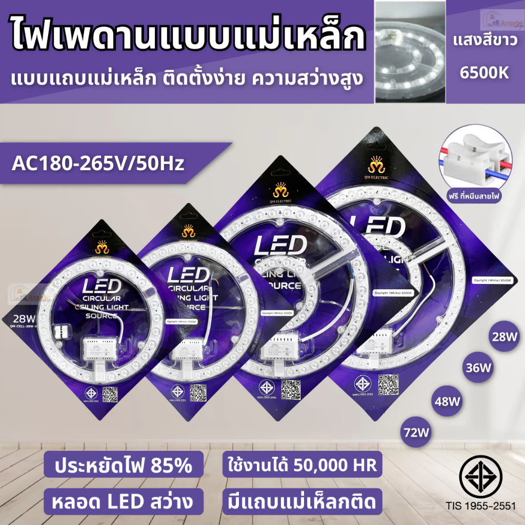 แผงไฟ LED เพดาน 3สี 28W/36W/48W/72W แผงไฟแม่เหล็ก เปลี่ยนชิปหลอดไฟ เพดานกลม แผงไฟเพดานคุณภาพสูง47