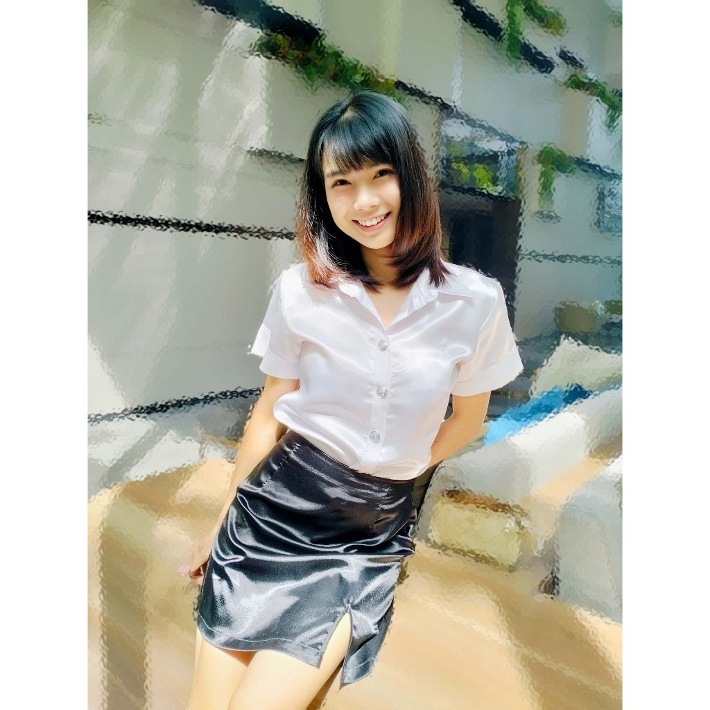 ✌ น.ศ.  เสื้อนักศึกษา ผ้าซาตินเกรดพรี่เมียม ผ้าลื่น มัน เงา วาว  สำหรับคนรักผ้าซาติน#satinbymaya ราคา ถูกที่สุด ดีลบีเคเค แกลเลอรีภาพที่ 6