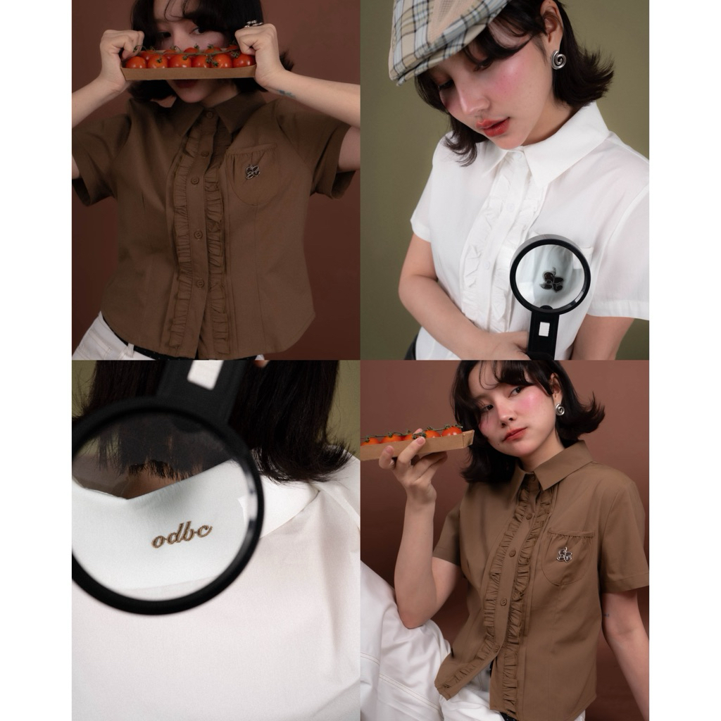 ODBC Sunny vintage shirt cherry silver tap เสื้อเชิ้ต