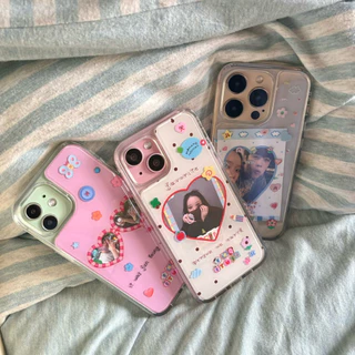 พร้อมส่ง 💌 เคสโทรศัพท์แกะหลังพลาสติก เก็บความทรงจำ 🤍 ใส่รูปข้างใน DIY เองได้ *ลอกฟิล์มออกก่อนใช้งาน* 🩷