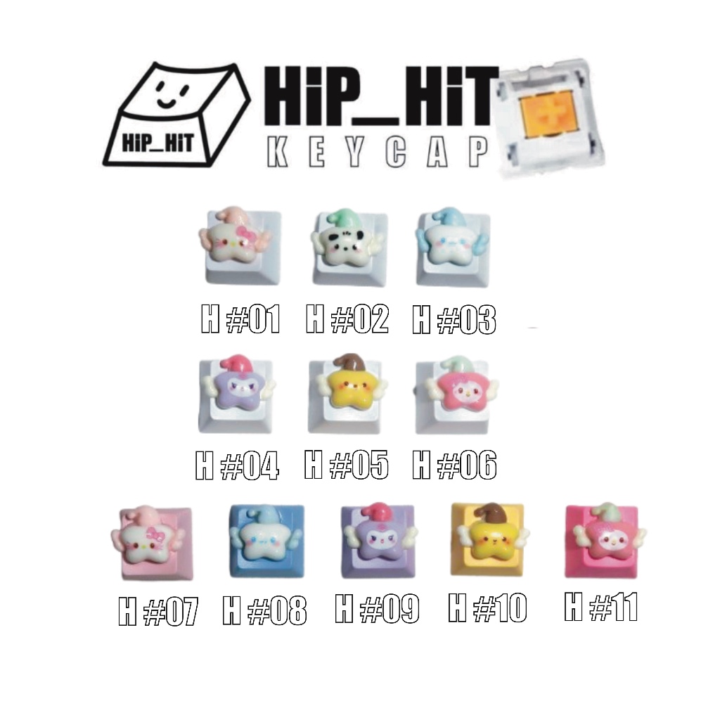 Keycap คีย์แคป ลายมินิการ์ตูนดาว ตกแต่งคีย์แคป สำหรับคีย์บอร์ดแม็คคานิคฯ