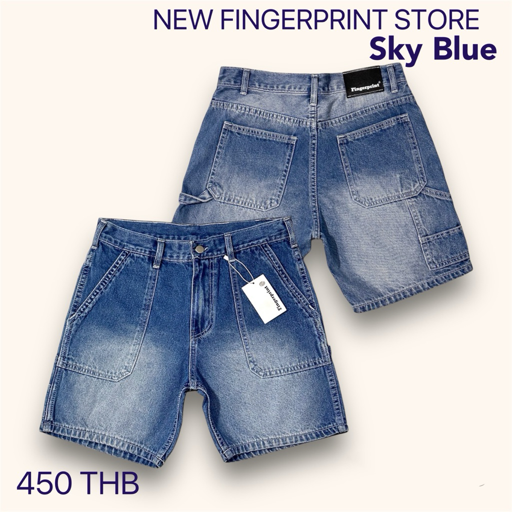 กางเกงยีนส์ขาสั้น รุ่น SkyBlue[รุ่นมีเชือก]