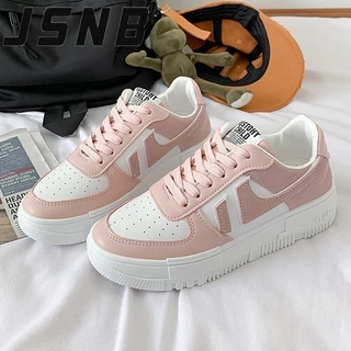รองเท้าสเกตช์ผู้หญิง สไตล์เกาหลี แฟชั่น ส้นเตี้ย น้ำหนักเบา พื้นนิ่ม สีพาสเทล ส่งฟรี โปรโมชั่น