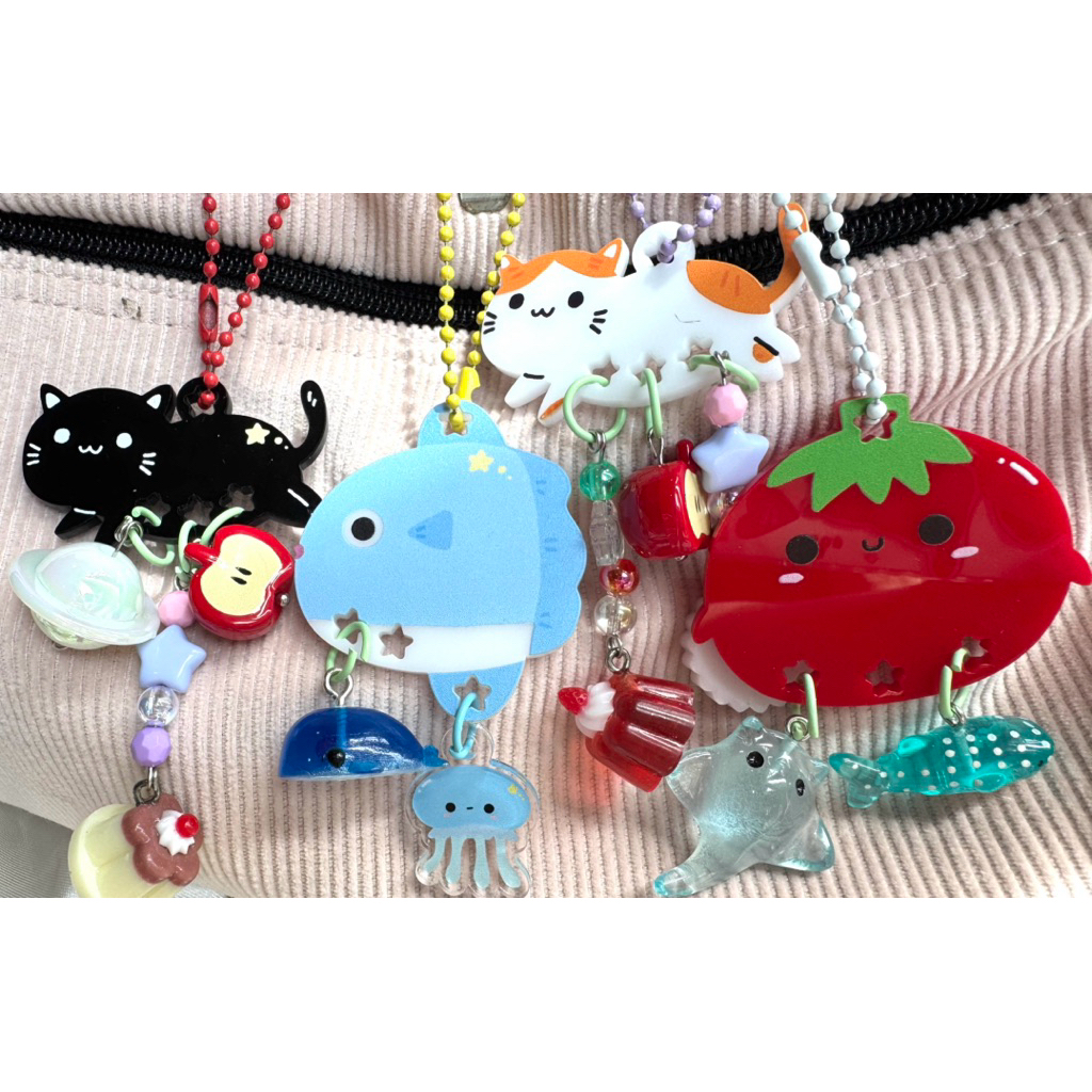 keychain holder design by noomfuu ☁️ ตัวห้อยสำหรับห้อยพวงกุญแจลายน่ารักสไตล์นุ่มฟู