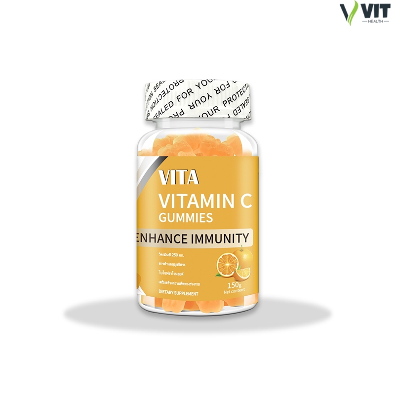 (60 เม็ด) VITA Vitamin C Adult Gummiesวิตามินซีแบบเยลลี่สำหรับผู้ใหญ่ ปรับปรุงสมรรถภาพทางกายและลดการเจ็บป่วย