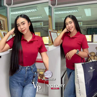 Victory VP02 เสื้อคอปกแขนสั้น เสื้อโปโลหญิงทรงเว้า ผ้าลูกกอล์ฟ ทรงสวย ใส่สบาย