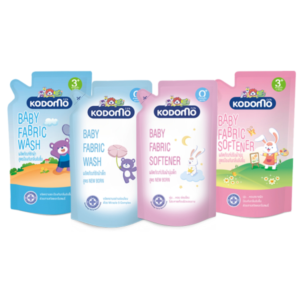 Kodomo โคโดโม น้ำยาซักผ้าเด็ก น้ำยาปรับผ้านุ่มเด็ก แบบถุงเติม 500มล/600มล สูตรขจัดคราบอับชื้น สำหรับ