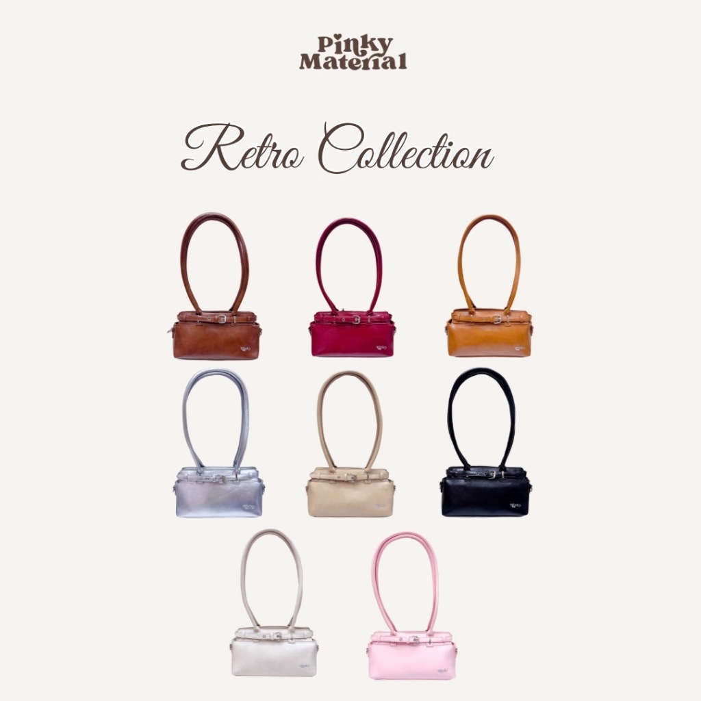 Pinky : Retro Bag กระเป๋าสะพายข้าง มี 8 สีให้เลือก