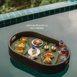 ถาดลอยน้ำ​ หวายเทียม80×80×15(รับประกัน3ปี)