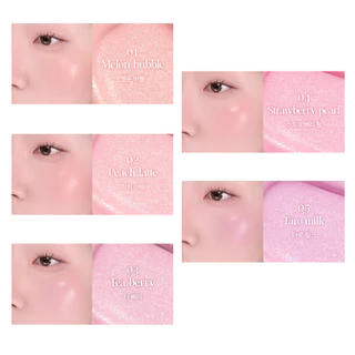 HOLIKA HOLIKA Luminous Milkfitt Blush 4ml. บลัชเชอร์ผสมชิมเมอร์แบบแท่ง ใช้งานง่าย สีชัด