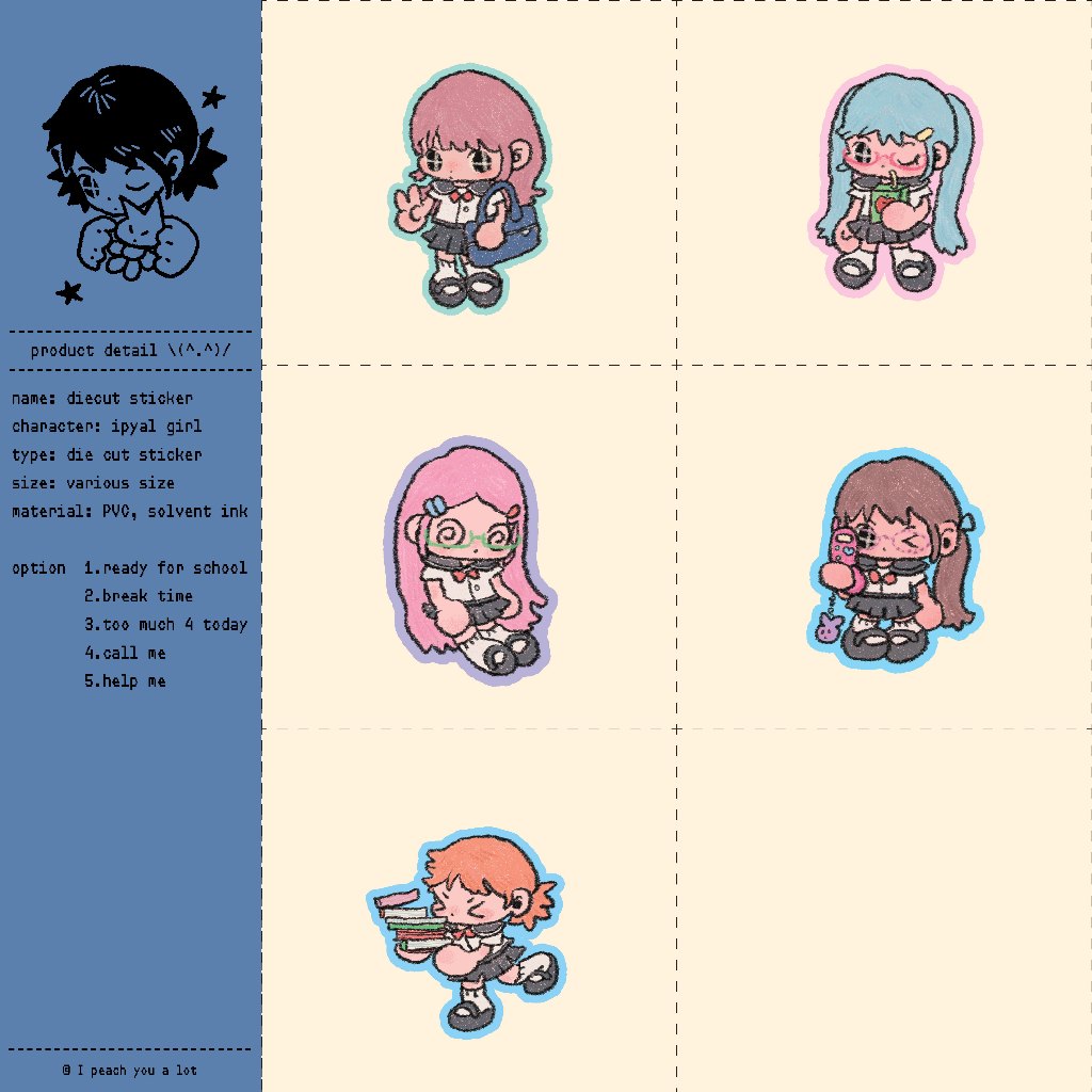 school gals / die-cut sticker