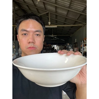 ชามเซรามิก ทรงโบราณ ชามก๋วยเตี๋ยว ชามมาม่า ขนาด 9 นิ้ว สีขาวล้วน ออกใบกำกับภาษีได้ รหัสkornzb7768