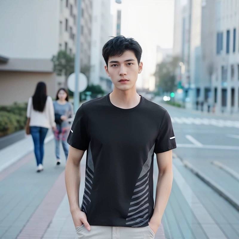 เสื้อผ้าผู้ชาย ผ้ายืดแฟชั่นแขนสั้น สวมใส่สบายเนื้อผ้าสวมใส่สบาย SGY-18