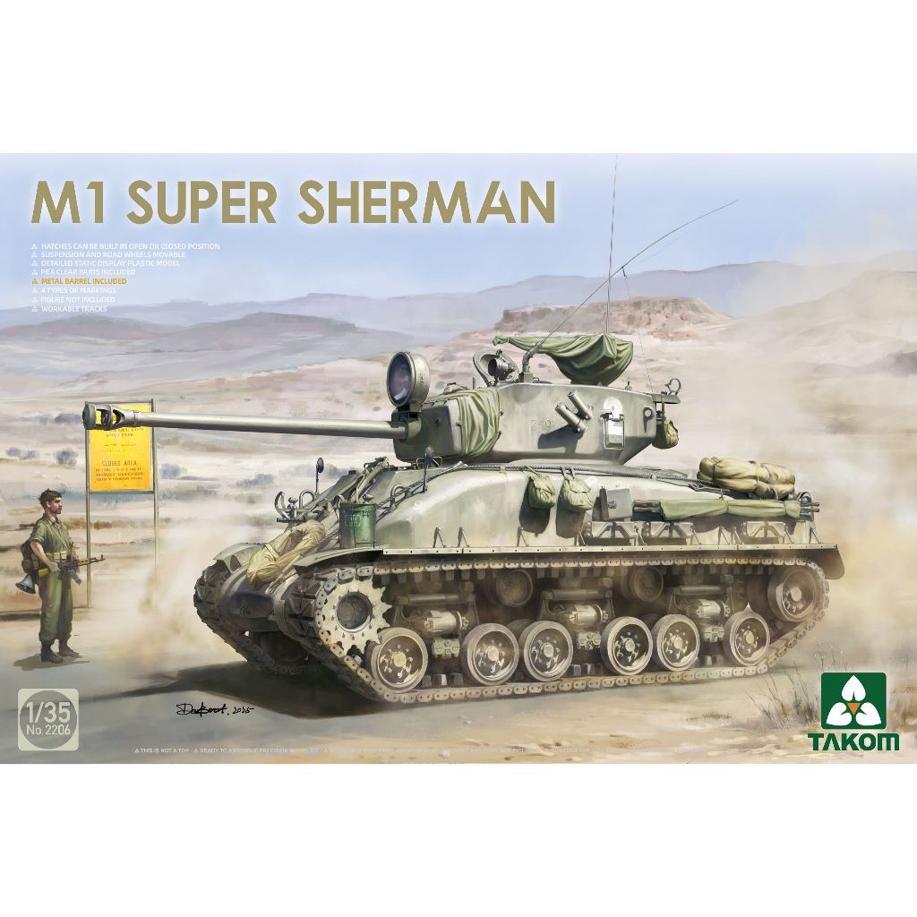 พลาสติก โมเดล ประกอบ TAKOM สเกล 1/35 M1 SUPER SHERMAN (2206)