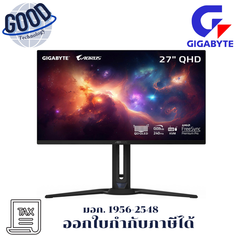 GIGABYTE AORUS รุ่น FO27Q2 27 นิ้ว QD-OLED Gaming Monitor ประกันศูนย์