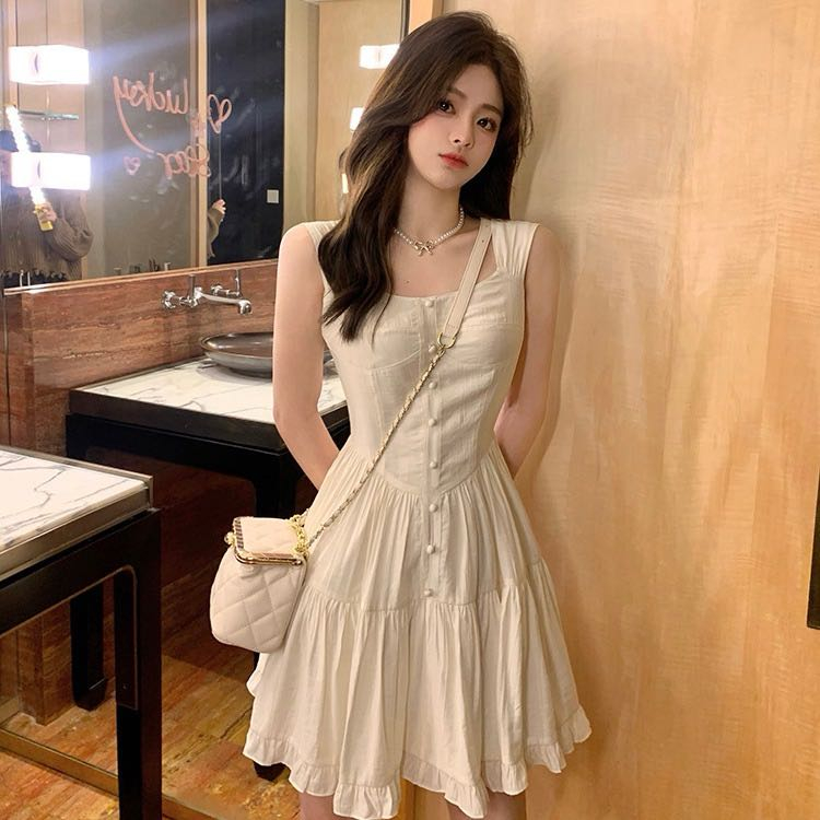 【Karlyn】FZ-SM-G10 #มินิเดรสสายเดี่ยว เดรสผู้หญิง ทรงสวยเข้ารูปใส่สบายในวันชิลๆ  ใส่เที่ยวใส่ออกงาน สวยเซ็กซี่เบาๆ