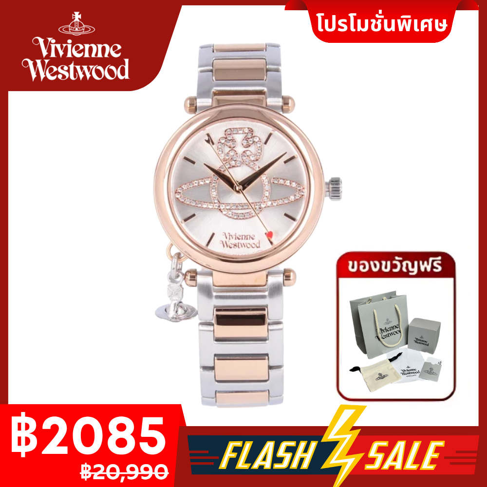 Vivienne Westwood นาฬิกาข้อมือผู้หญิง ควอทซ์ ออร์บ เมทัล สีเงิน สีทองชมพู VV006WSSR