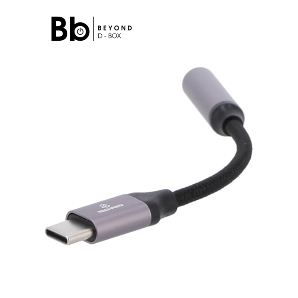 สายแปลงหูฟัง TECHPRO Adapter HEADPHONE USB-C Male to 3.5mm Audio Female Jack Purple by BB Beyond D-B
