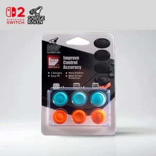 Savage Raven by Skull & Co. Thumb Grip Set for Nintendo SWITCH 2 🎮เซ็ทอนาลอค 3 แบบ 6 ชิ้น🎮พร้อมส่งจากไทย