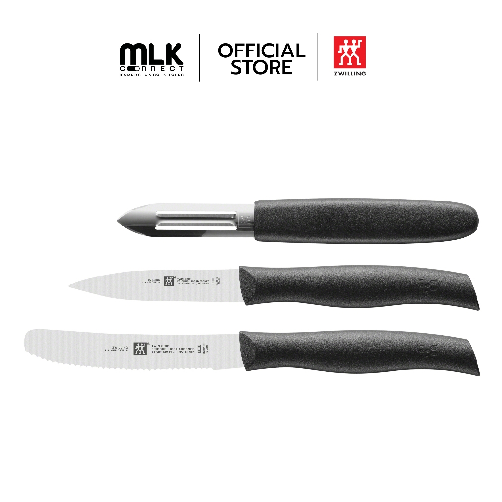 ZWILLING ชุดมีด 3 ชิ้น รุ่น Twin Grip สี Black N38738000