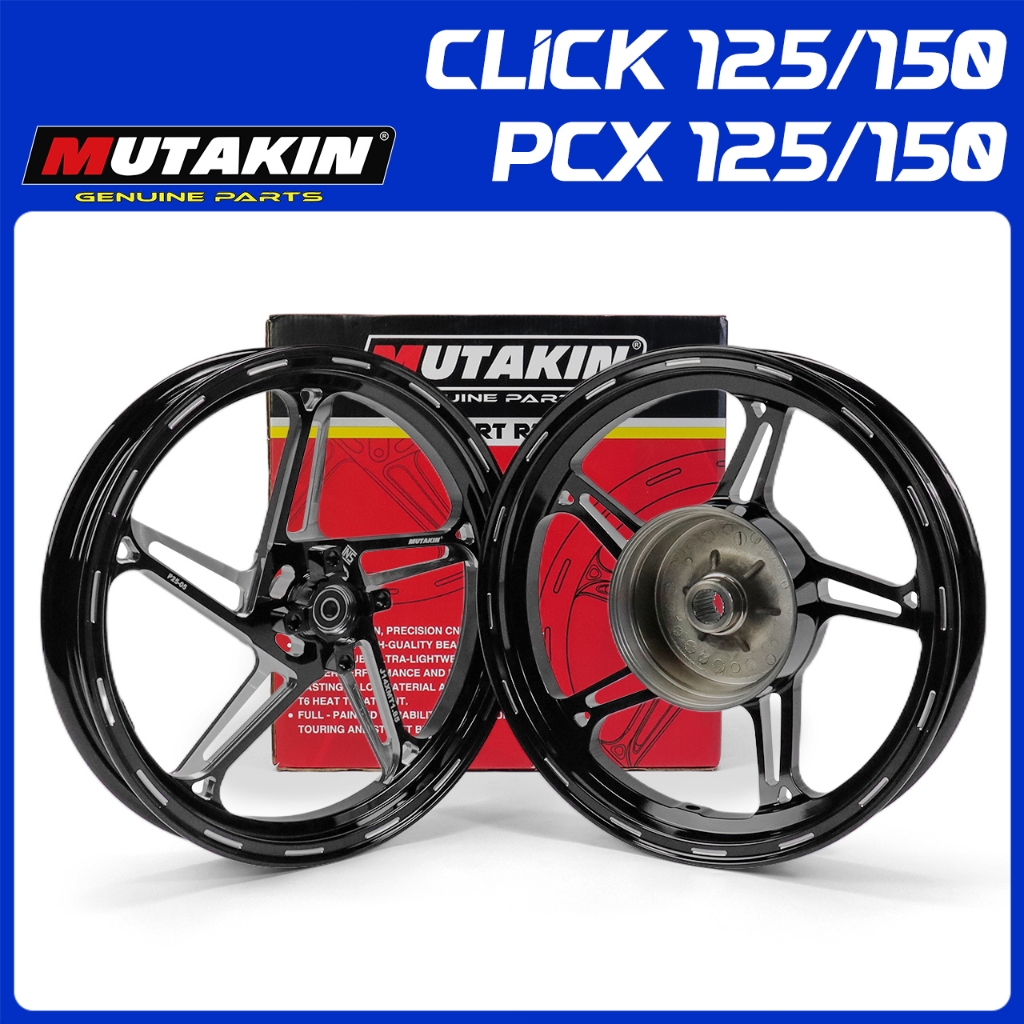 MUTAKIN ล้อแม็ก J501 RIM ล้อแม็กคลิก สำหรับ CLICK125(i) / CLICK150(i) / PCX125 / PCX150 คลิก125i คลิก150i 1.85x2.15-14
