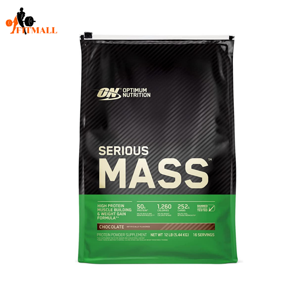 Optimum Nutrition Serious Mass Protein Weight Gainer 12 Lbs เวย์โปรตีนสำหรับคนผอม ต้องการเพิ่มน้ำ