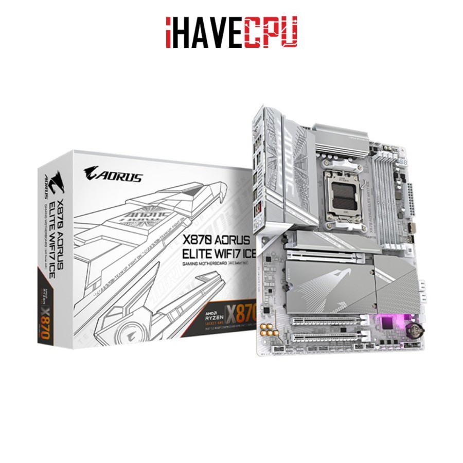 iHAVECPU MAINBOARD (เมนบอร์ด)(AM5) GIGABYTE X870 AORUS ELITE WIFI7 ICE (REV.1.1)