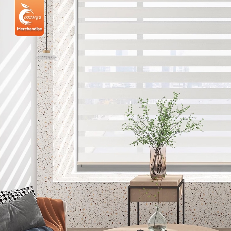 ม่านม้วนเกาหลีดูโอสกรีน (Zebra Blinds) ปรับแสง2โหมด สำหรับห้องนั่งเล่น