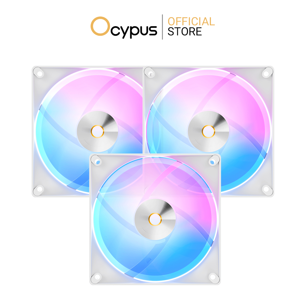 OCYPUS DELTA F12 WHITE ARGB 3 IN 1 (COMPUTER FAN / พัดลมคอมพิวเตอร์)