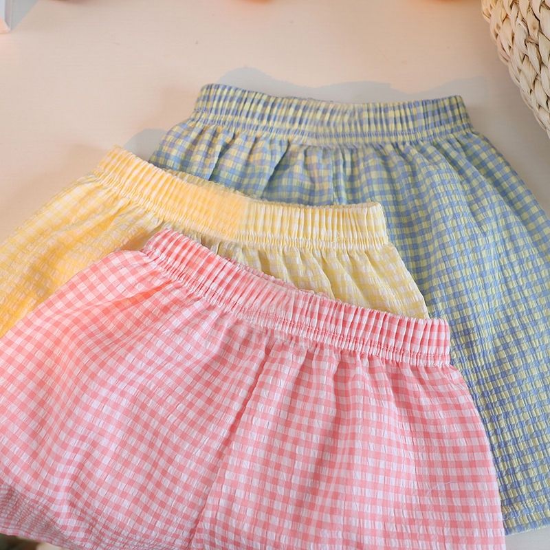 กางเกงขาสั้นเด็ก กางเกงลำลองเด็ก เอวยืด ลายสก๊อต ผ้าเบา แห้งเร็ว ใส่สบาย - รูปที่ 3