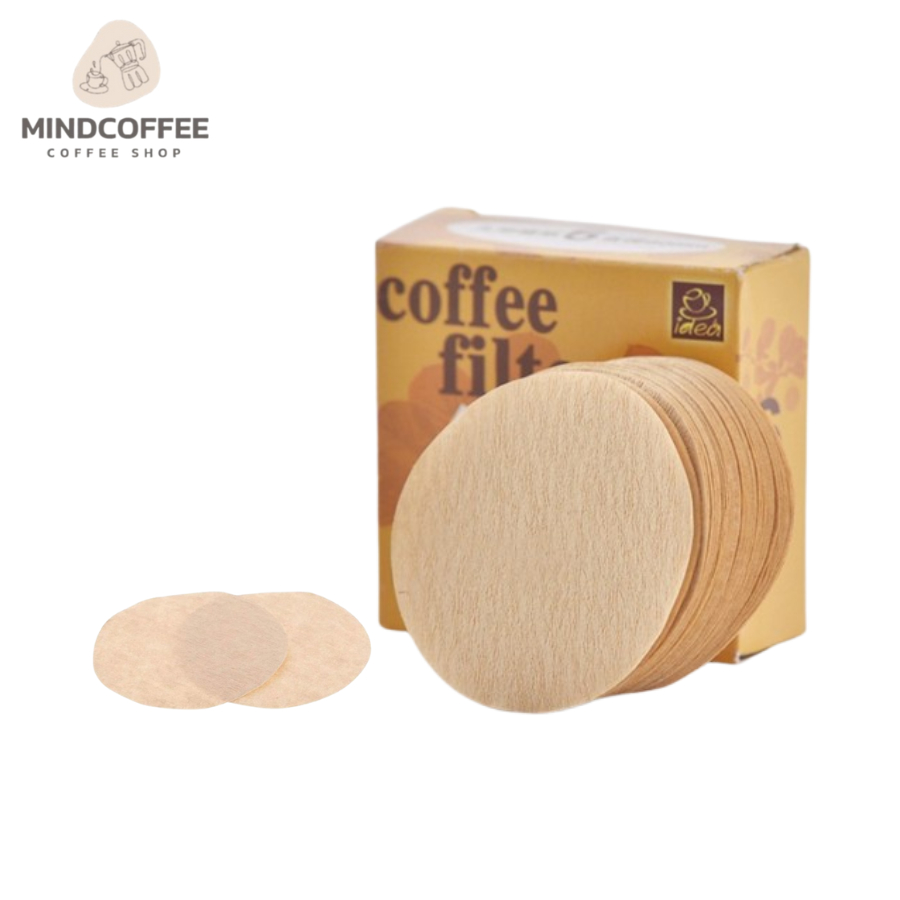 กระดาษดริป กระดาษกรองกาแฟ 100 แผ่น coffee filter paper สำหรับหม้อต้มกาแฟ วัสดุธรรมชาติ MindCoffee