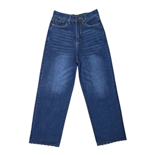 Live's Jorrom Jeans กางเกงยีนส์ ผู้หญิง เอวสูง ทรงกระบอกใหญ่ ผ้าไม่ยืด สีน้ำเงิน (SN:LJ1001/2)