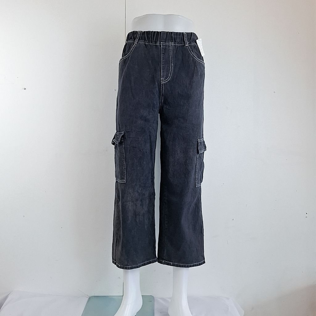 1K689 กางเกงยีนส์คาร์โก้ขายาว กางเกงแฟชั่น ซักแล้วแต่ไม่ได้รีด [มือสอง]รายละเอียดตามรูปนะคะ