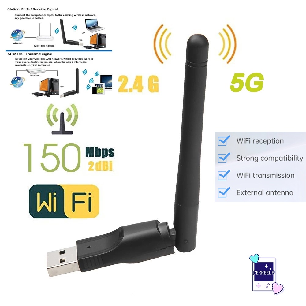 การ์ดเครือข่ายไร้สาย USB เดสก์ท็อปคอมพิวเตอร์ ตัวรับสัญญาณ WiFi เครื่องส่งสัญญาณ WiFi สำหรับแล็ปท็อป