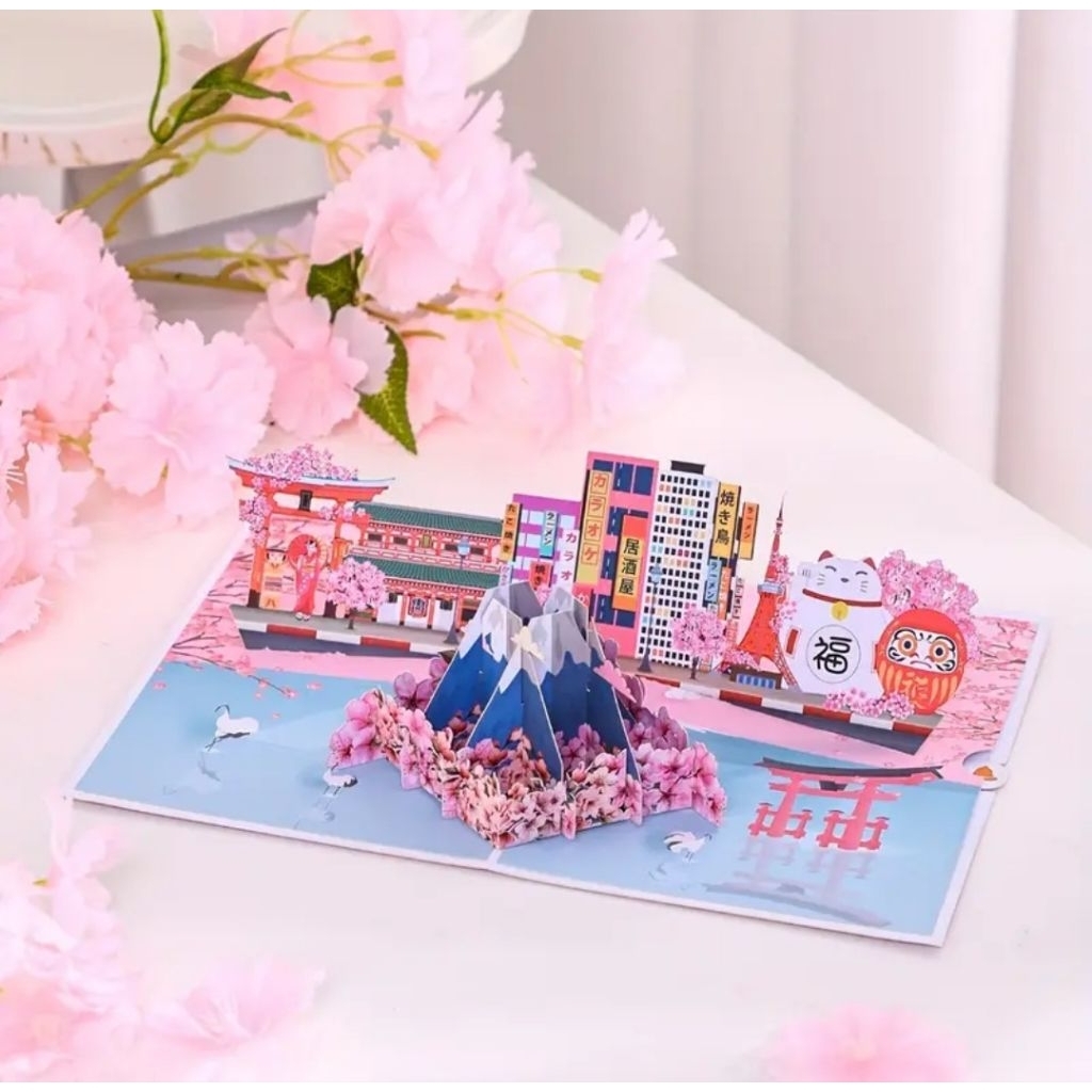 พร้อมส่ง Kawaii Cat 3D ป็อบอัพการ์ดลายแมว น่ารัก ลายวันเกิด ลายญี่ปุ่น (3D greetings card) Set 3