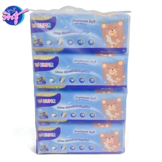 [ยกลัง] KUMA Premium Soft คุมะ กระดาษทิชชู่เช็ดหน้าพรีเมี่ยม ลัง12แพค แพค4ห่อ หนา3ชั้น ห่อละ150แผ่น