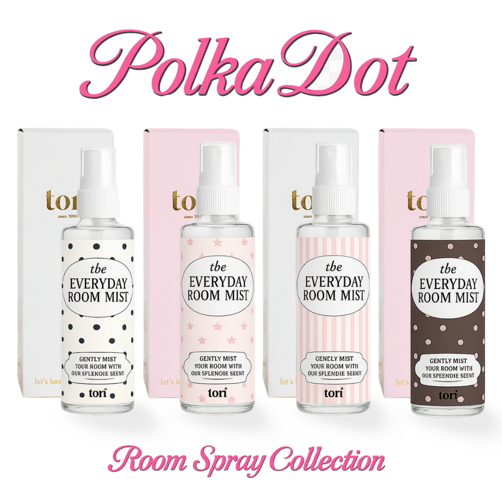 TORIAROMA | Everyday Room Spray รุ่น Polka Dot 🧋🍪🫧 สเปรย์สำหรับฉีดห้อง 85ml. ใข้ได้นานนนนจนลืมว่าซื้อมานานแค่ไหนแล้ว